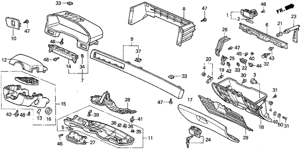 Instrument Panel Garnish for 1997 Acura CL #0