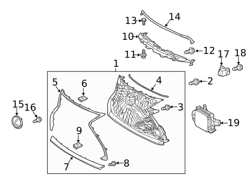 Grille & Components for 2024 Lexus LS500h #0