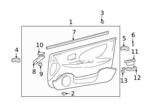 Interior Trim - Front Door for 2001 Hyundai Sonata #1
