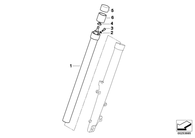 31422330554 - Front Axle, Front Suspension: Stanchion -  for BMW-Motorrad Image