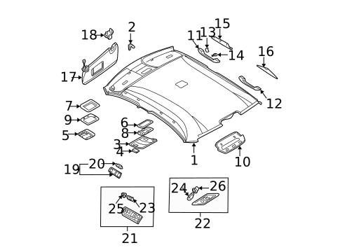 Interior Trim - Roof for 2003 BMW 325xi #0