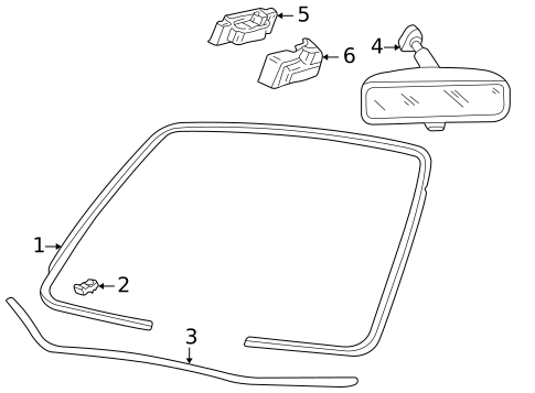 Glass - Windshield for 2000 Lincoln LS #0