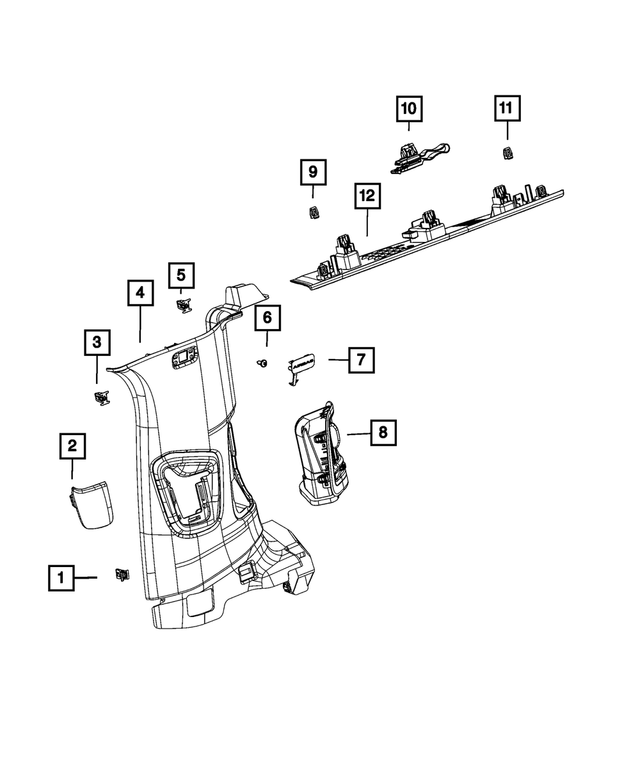 6XN901A5AC - Interior Trim: C Pillar Air Outlet, Right for Jeep: Grand Cherokee L Image