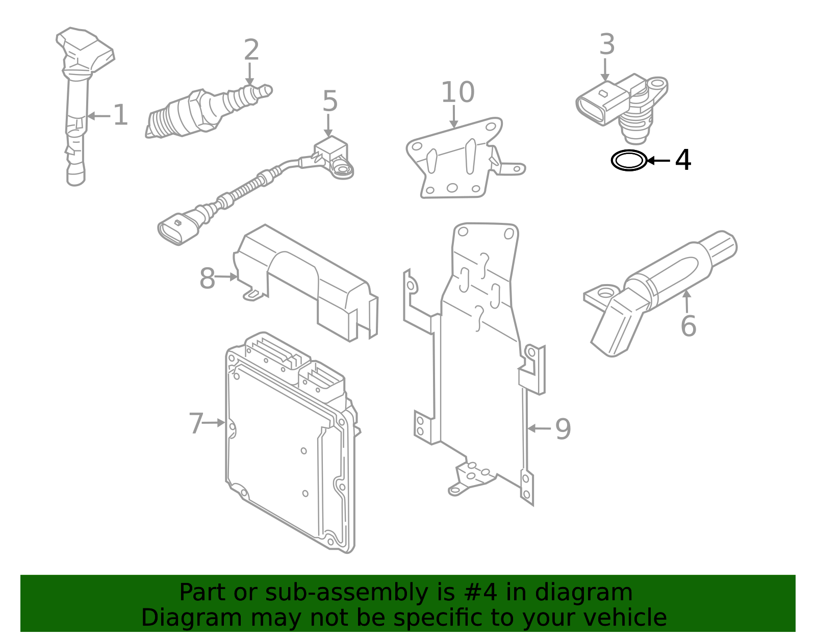 2011-2023 Volkswagen Engine Camshaft Position Sensor O-Ring 030-906-149 ...