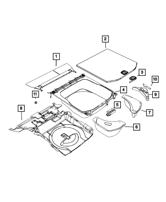 5PL13DX9AD - Interior Trim: Cargo Area Cover for Jeep: Grand Cherokee, Grand Cherokee WK Image