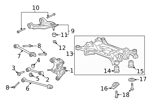 Rear Suspension for 2011 Honda Accord Crosstour #2