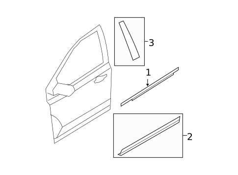 Exterior Trim - Front Door for 2009 Ford Edge #0