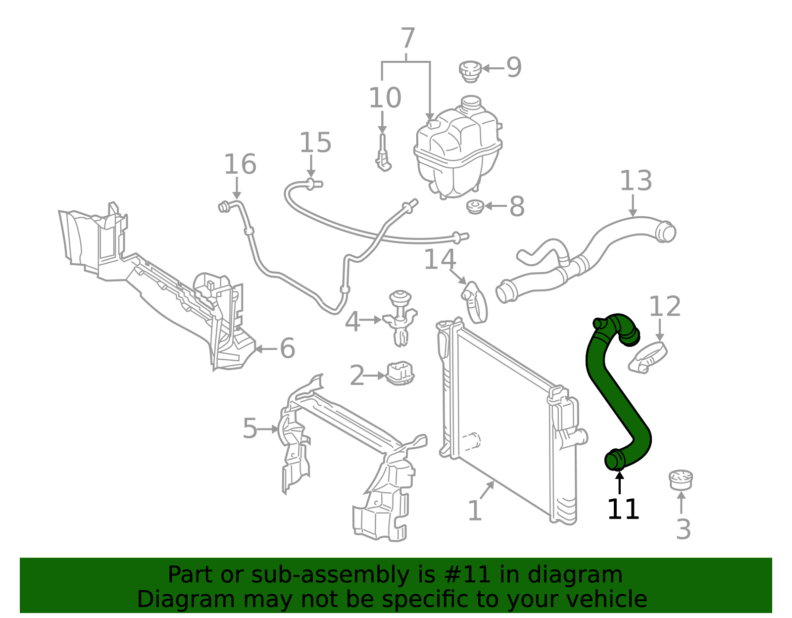 Genuine OEM Radiator Coolant Hose | 211-501-50-82 | Fits Select 2007 ...