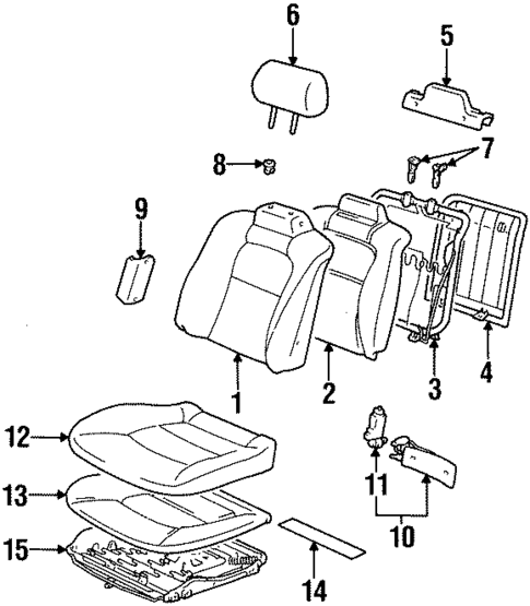 Front Seat Components for 1998 Lexus SC400 #0