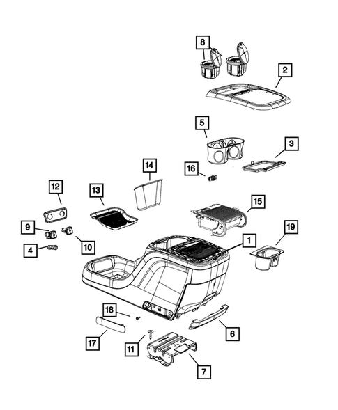 Consoles for 2019 Chrysler Pacifica #0