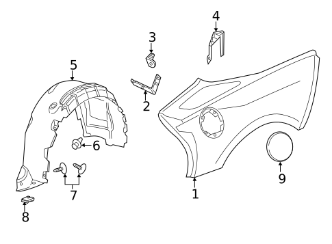 Quarter Panel & Components for 2014 Chevrolet Corvette #0
