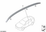 51137333532 - Retrofitting / Conversion / Accessories: Roof Rail, Silver, Satin-Finish, Right for BMW: X6 35i, X6 35iX, X6 50iX, X6 M Image image