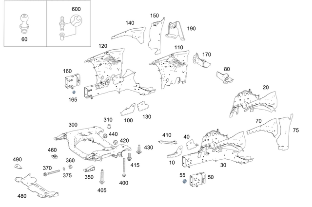2226202115 - Cowl, Front Panel: Console for Mercedes-Benz Image image