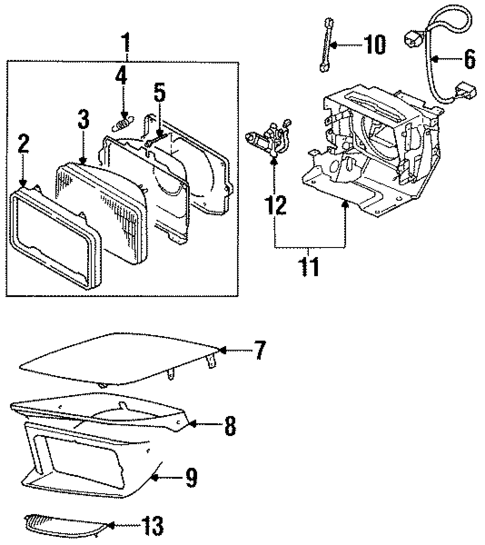 Headlamp Components for 1993 Dodge Stealth #0