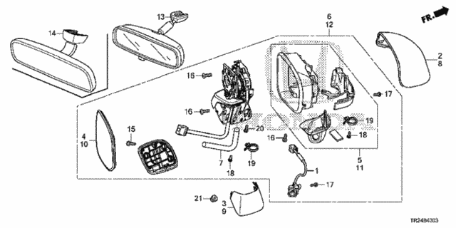 Mirror (3) for 2015 Honda Civic #0