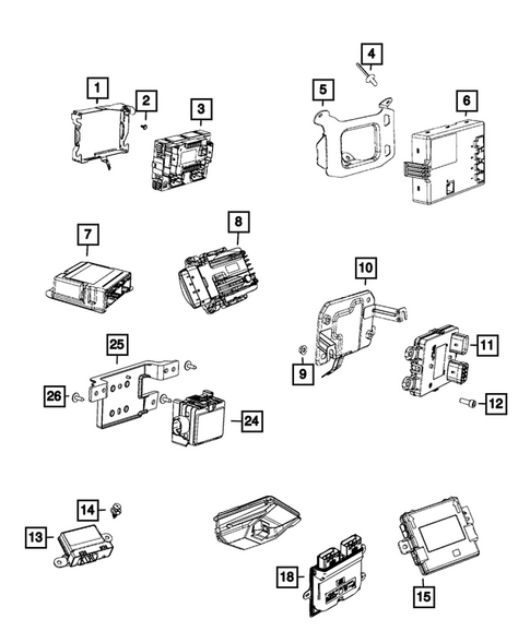 Keys, Modules and Engine Controllers for 2023 Jeep Renegade #0