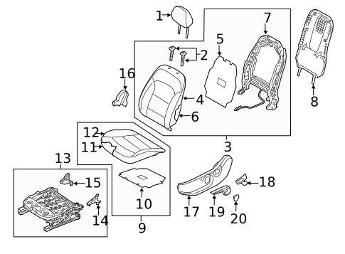 Driver Seat Components for 2018 Hyundai Ioniq #0