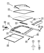 68729210AA - Body Sheet Metal Except Doors: Sunroof Wind Deflector for Dodge: Durango Image