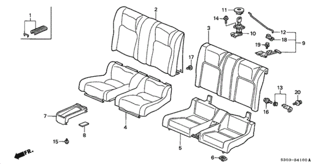 Rear Seat for 1997 Honda Prelude #0