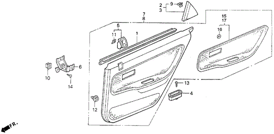 Rear Door Lining for 1995 Honda Civic #0