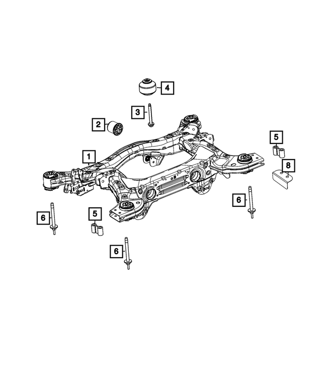 68375858AD - Rear Suspension: Cradle Isolator, Rear for Jeep: Grand Cherokee, Grand Cherokee L Image