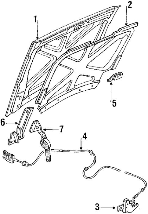 Hood & Components for 1990 Ford F-350 #0