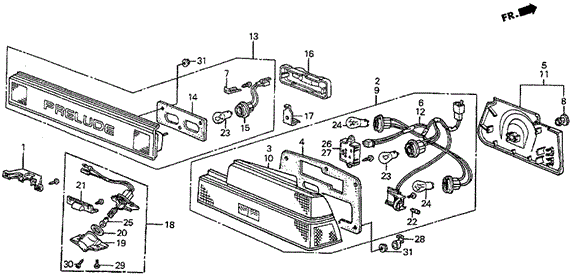Taillight (SI) for 1985 Honda Prelude #0