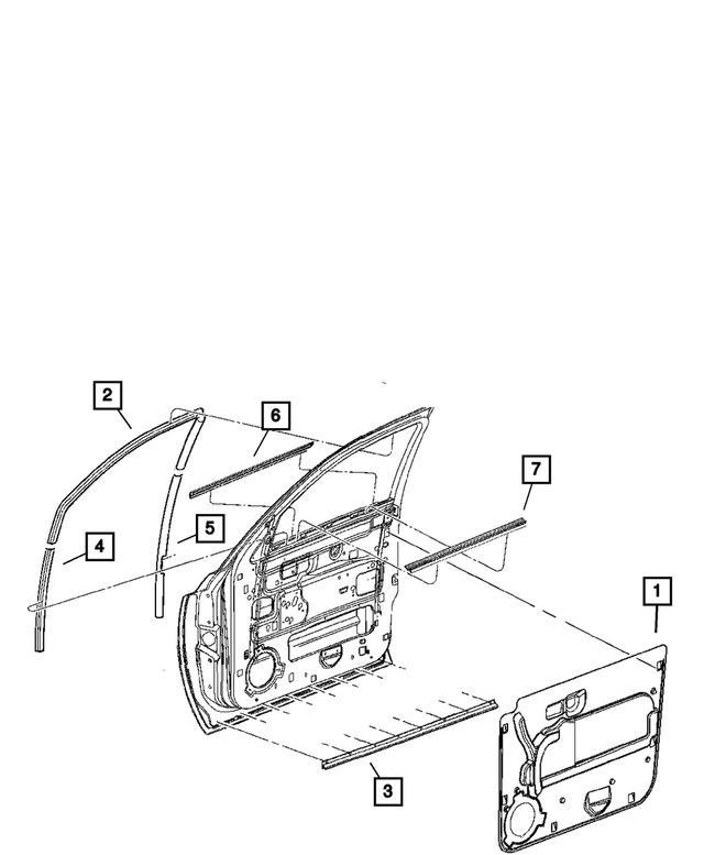 55359401AG - : Front Door Seal, Left for Mopar Image