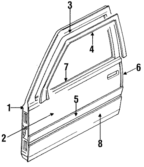Door & Components for 1991 Buick Riviera #0