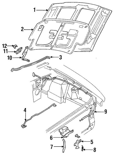 Hood & Components for 1996 Ford Mustang #0