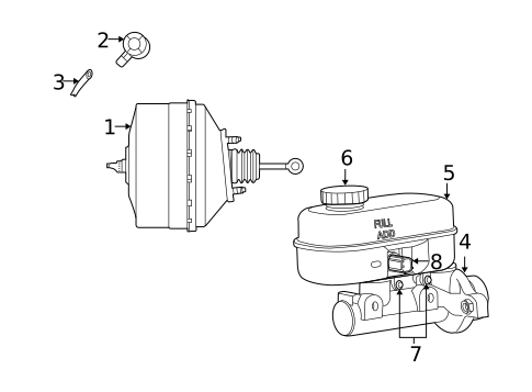 Master Cylinder - Components On Dash Panel for 2004 Dodge Viper #0