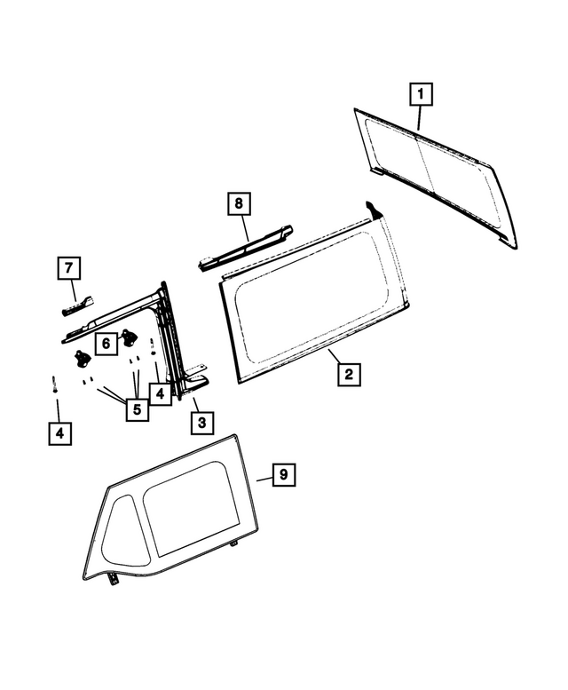 5VP77SX9AK - Body Sheet Metal Except Doors: Tailgate Window for Mopar Image