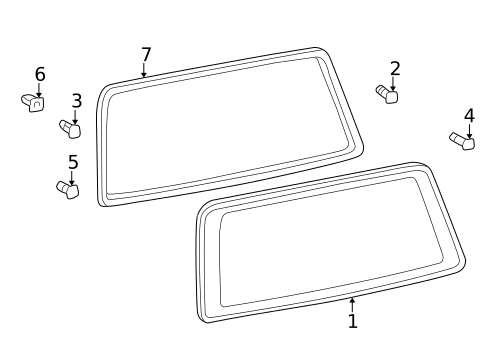 Glass - Lift Gate for 2007 Lexus LX470 #0