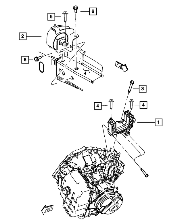 4721334AA - 3.3L Gas; Engine: Transmission Mount Bracket for Mopar Image
