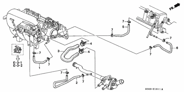 Water Hose (VTEC) (MT) for 1997 Honda Civic #0