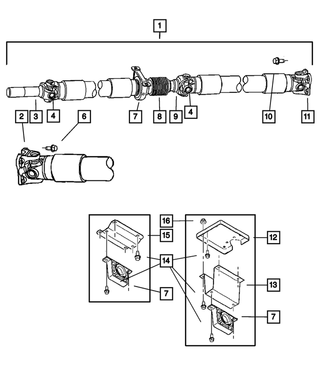 52105635AF - Propeller Shafts and U-Joints: Drive Shaft for Mopar Image image