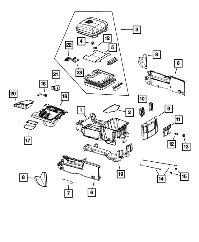 68398369AA - : Floor Console Mat for Mopar Image