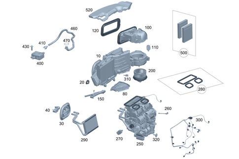 Heating and Air Conditioner Housing with Blower and Wiring Harness for 2024 Mercedes-Benz EQE 500 #0