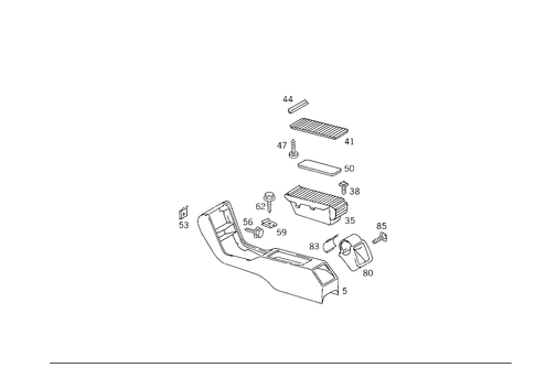 Housing with Tray, Armrest, and Ashtray for 1984 Mercedes-Benz 500 SEC #0