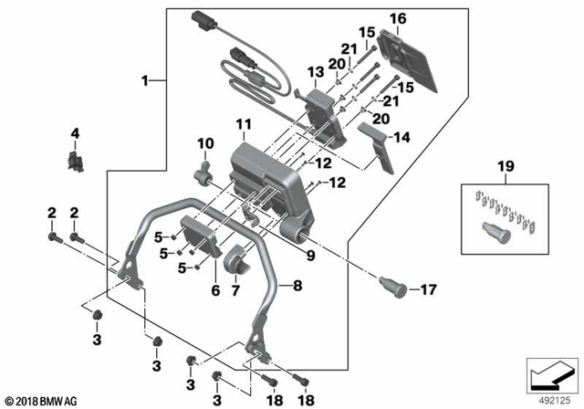 65908524465 - Navigation &amp; Communication: Bracket Lock, Navigation System Prep for BMW-Motorrad Image