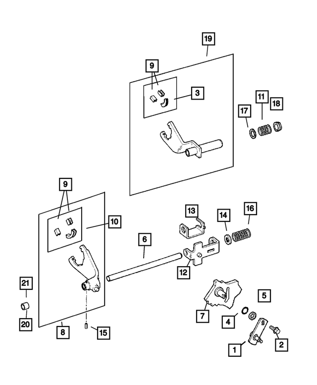 « 5003442AA – Transfer Case Model 242 [DHP] : Timonerie Du Levier De Sélection Palier pour Mopar Image »