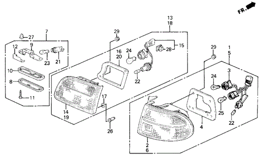 Taillight for 1995 Honda Civic #0