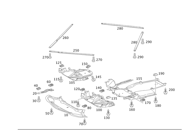1715242030 - Chassis Sheet Metal/Air Intake: Cover, Engine Comp. Lower for Mercedes-Benz Image image