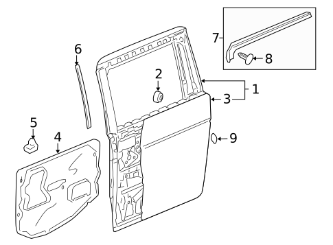 Door & Components for 2005 Honda Odyssey #4