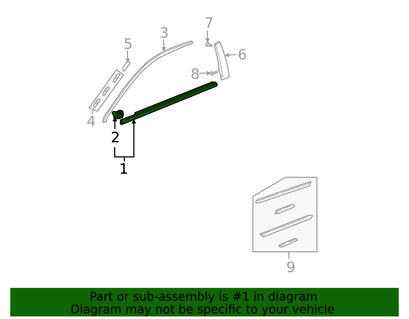 72410-SDN-A03ZA - Molding Assembly R Front Door *NH555* (Black Gloss 80 ...