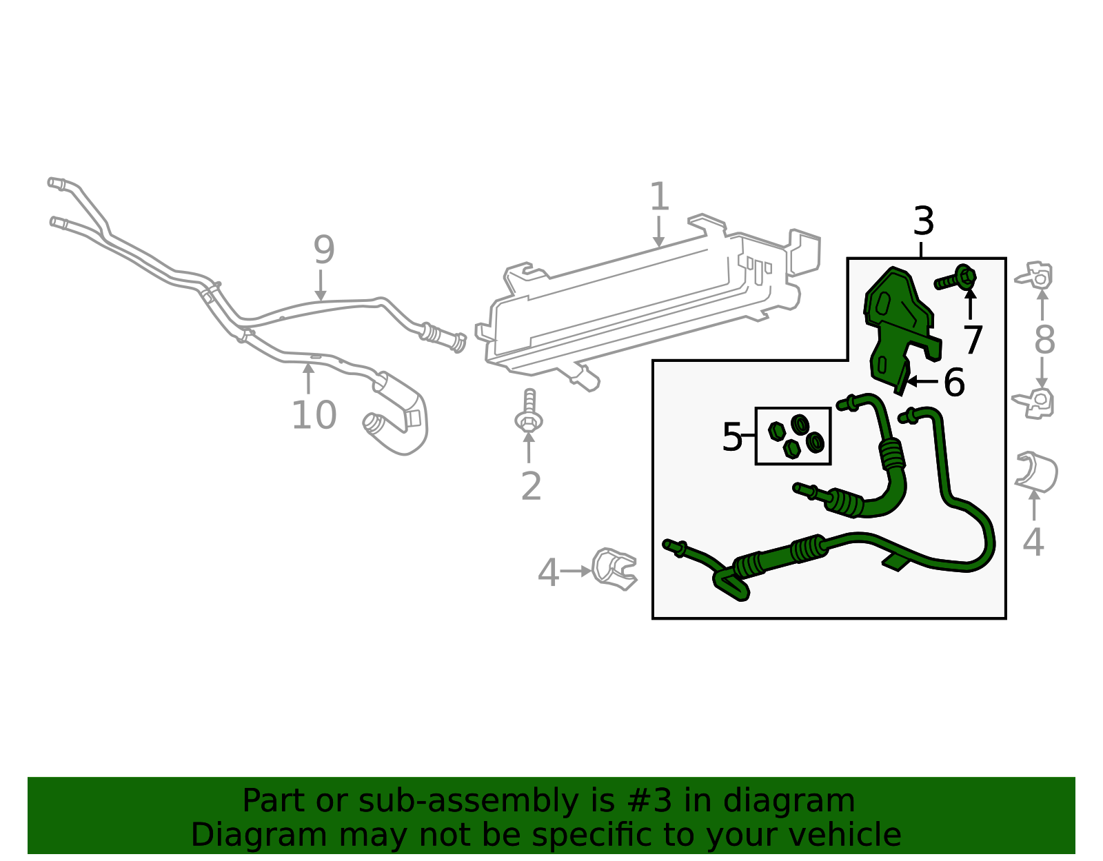 JL3Z-7R081-H - Automatic Transmission Oil Cooler Hose Assembly