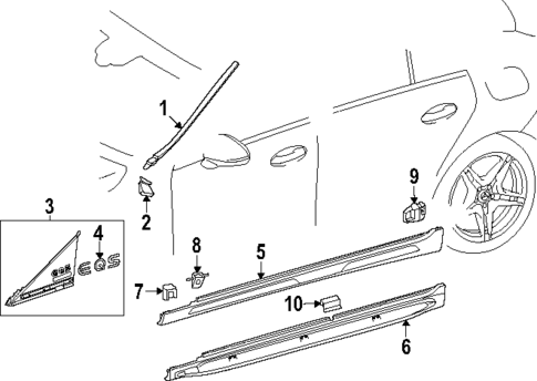 Exterior Trim - Pillars for 2023 Mercedes-Benz EQS 450 SUV #0