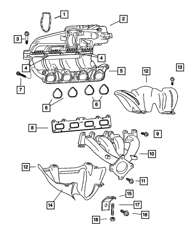 6506770AA - Engine 2.4L Four Cylinder: Screw, Intake Manifold To Cylinder Head for Mopar Image