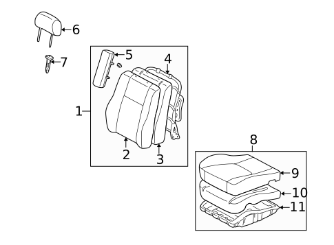 Front Seat Components for 2000 Toyota Corolla #0