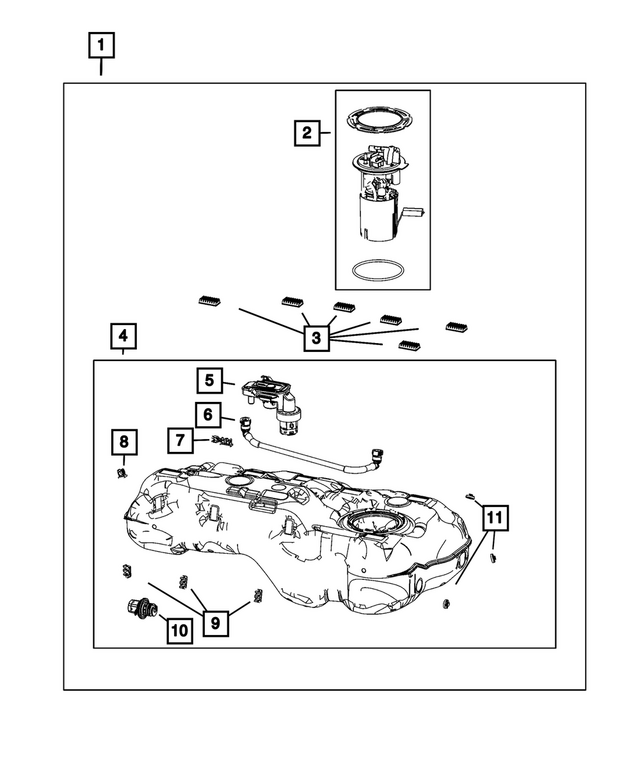 68439221AB - Fuel and Accelerator Pedal: Fuel Tank for Mopar Image